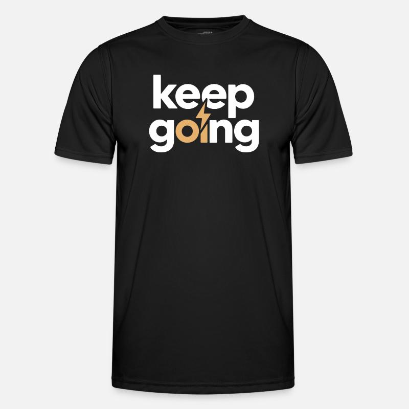 Keep Going - Motivation & Energie Blitz - Männer Funktions-T-Shirt - Schwarz