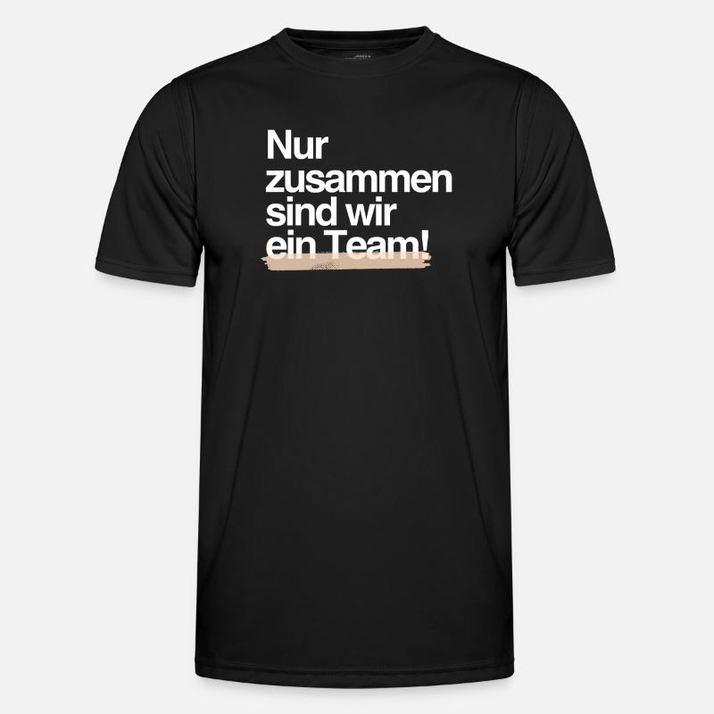 Gemeinsam stark — Teamgeist-Design - Männer Funktions-T-Shirt - Schwarz