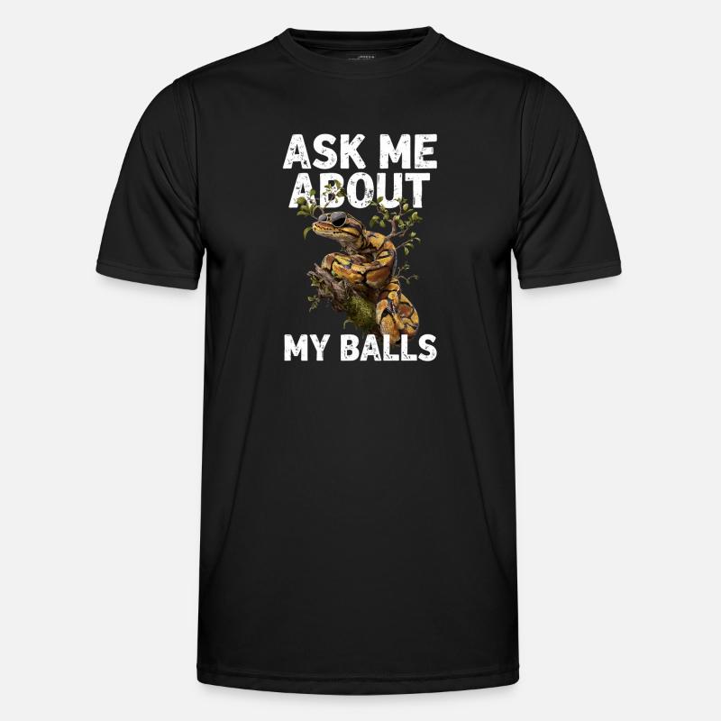 Königspython Schlangen Liebhaber Terrarium Python - Männer Funktions-T-Shirt - Schwarz