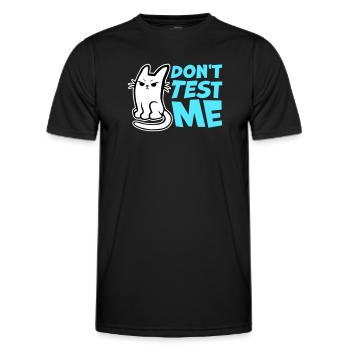 Ne me teste pas, chat coquin, citation drôle : logo - T-shirt sport Homme - noir - Devant - AI Model Male 178 dark (178cm)