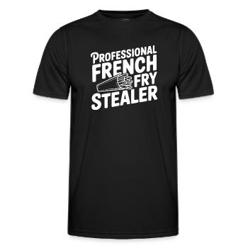Voleur professionnel de frites - T-shirt sport Homme - noir - Devant - AI Model Male 178 dark (178cm)