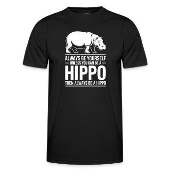 Hippopotamus Sayings Hippopotamus Joke Hippopotamus Gift - Men's Functional T-Shirt - black - Front - AI Model Male 178 dark (178cm)