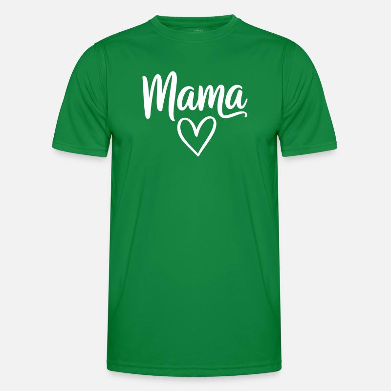 Mama Heart Script Men's Functional T-Shirt