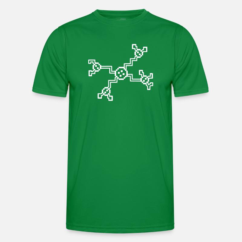 Neuron Nervenzelle Pixel 8-Bit Männer Funktions-T-Shirt
