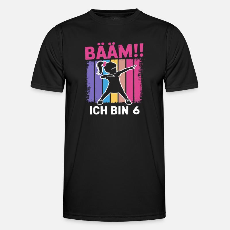 Bääm Ich bin 6 Dabbing Mädchen 6. Geburtstag - Männer Funktions-T-Shirt - Schwarz