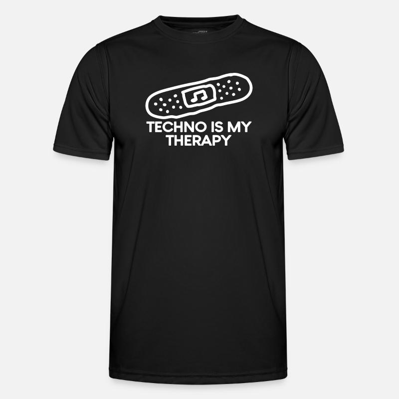 Techno is my Therapy Patch - Men's Functional T-Shirt - black