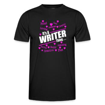 Pink Hearts Positive Inspirational Words Art Tee - Männer Funktions-T-Shirt - Schwarz - Vorne - AI Model Male 178 dark (178cm)