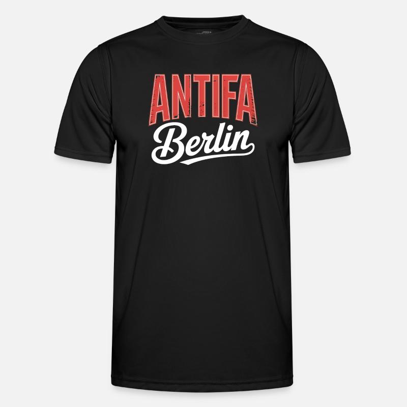 Antifa Berlin - Antifascist Tee - Men's Functional T-Shirt - black