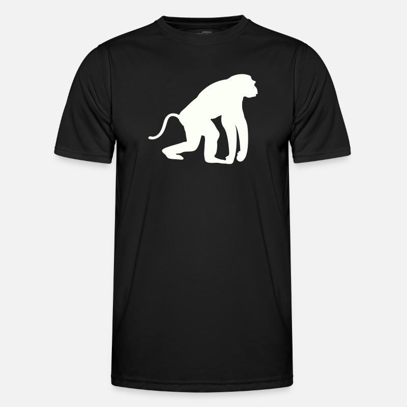 Affe Silhouette - Männer Funktions-T-Shirt - Schwarz