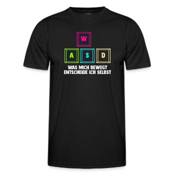 Gaming Computer Gamer Gaming Gamer - Men's Functional T-Shirt - black - Front - AI Model Male 178 dark (178cm)