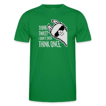 Think Twice? I Don't Even Think Once Lustig Spruch - Männer Funktions-T-Shirt - Kelly Green - Vorne - AI Model Male 178 dark (178cm)