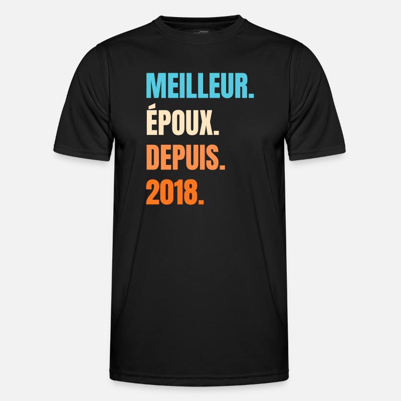 Bester Ehemann seit 2018 Geschenk-Ehemann - Männer Funktions-T-Shirt - Schwarz