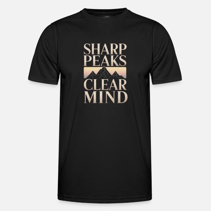 Sharp Peaks Clear Mind Mountain Design - Männer Funktions-T-Shirt - Schwarz