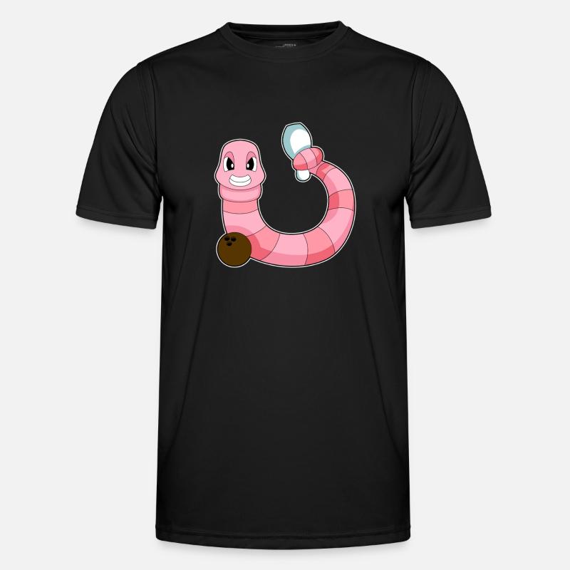 Worm Bowling Bowlingkule-käle - Funktions-T-shirt herr - svart
