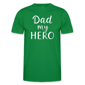 Dad My Hero – Helden-Vater Motiv - Männer Funktions-T-Shirt - Kelly Green - Vorne - AI Model Male 178 dark (178cm)