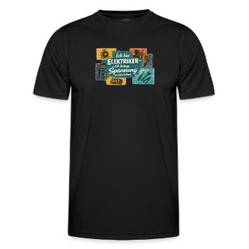 Ich bin Elektriker Spannung ins Leben - Männer Funktions-T-Shirt - Schwarz - Vorne - AI Model Male 178 dark (178cm)