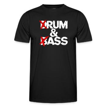 Drum & Bass / Rum & Ass Drummer Band Music - Men's Functional T-Shirt - black - Front - AI Model Male 178 dark (178cm)