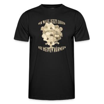 Fans de poulet - Coq - Coq - Poulet fleur - Bio - T-shirt sport Homme - noir - Devant - AI Model Male 178 dark (178cm)