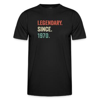 legendary since 1970 - Men's Functional T-Shirt - black - Front - AI Model Male 178 dark (178cm)