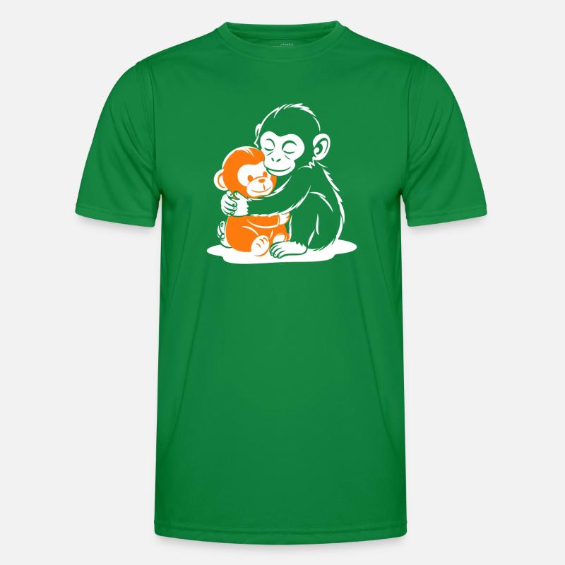 Hugging Monkey Duo Men's Functional T-Shirt