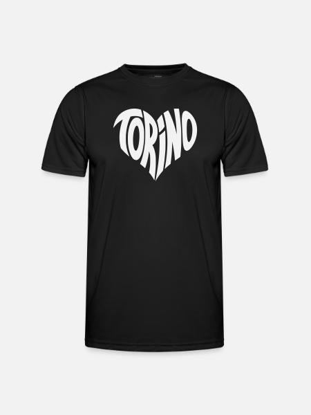 Turin, Torino Heart Design - Men's Functional T-Shirt - black
