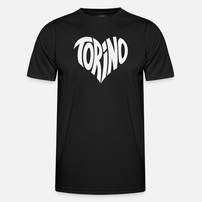 Turin, Torino Heart Design - Men's Functional T-Shirt - black