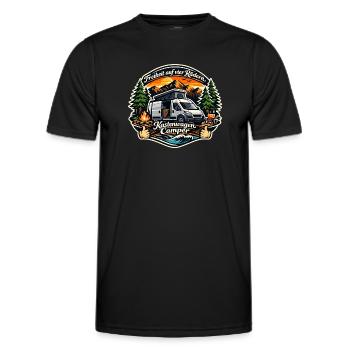 Freedom sur quatre roues : camping-car, camping-car - T-shirt sport Homme - noir - Devant - AI Model Male 178 dark (178cm)