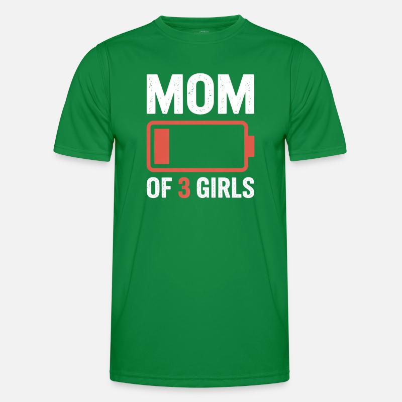 Mutter von 3 Mädchen Batterie-Tee Männer Funktions-T-Shirt