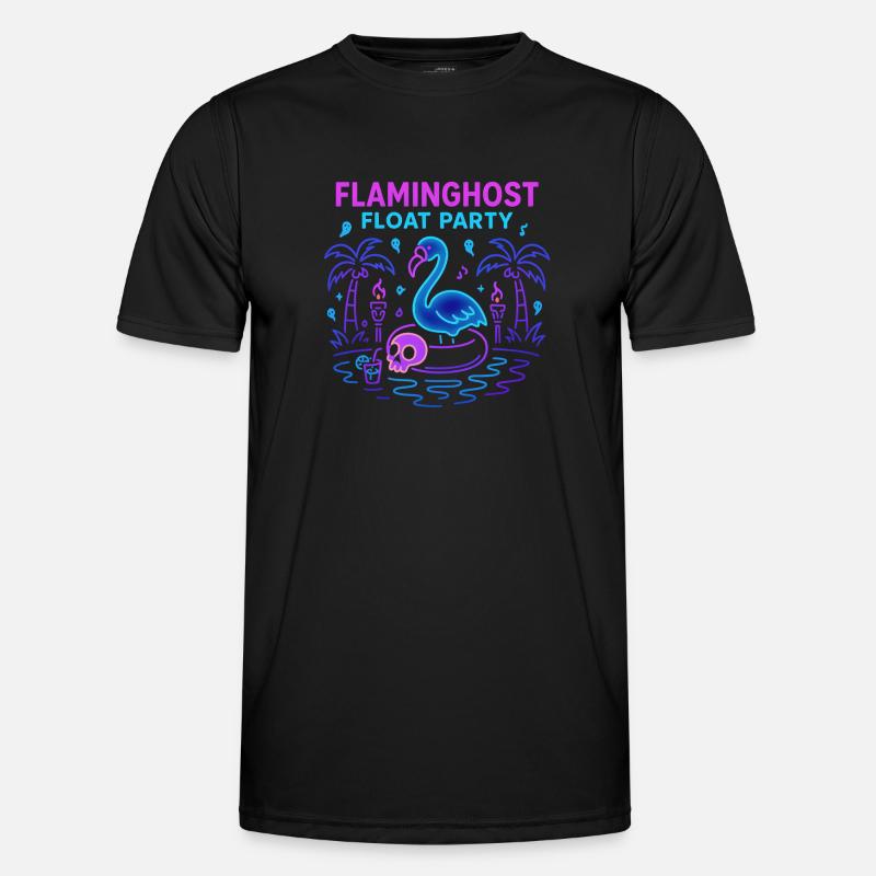 Flaminghost Float Party Halloween Pool - Männer Funktions-T-Shirt - Schwarz