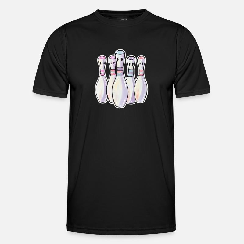 Bowling Pins Comic Look - Men's Functional T-Shirt - black