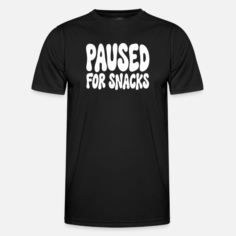 Pause for snacks gamer siger humor - Funktionsshirt til herrer - sort