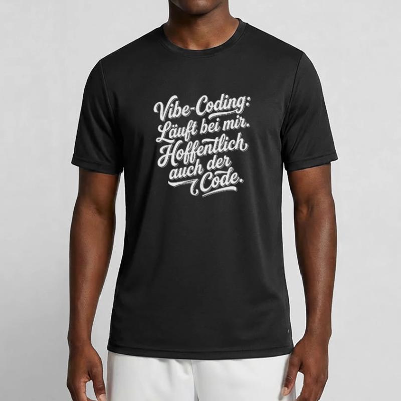 Vibe Coding läuft bei mir hoffentlich Code Männer Funktions-T-Shirt