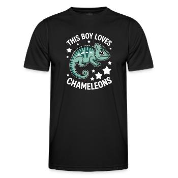 Don des Drôles Caméléons Drôles de Expressions Caméléon - T-shirt sport Homme - noir - Devant - AI Model Male 178 dark (178cm)