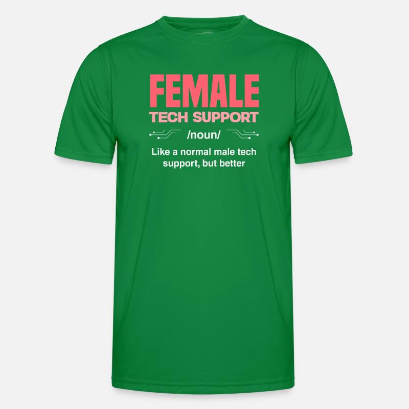 Tech Support Woman Definition IT Admin Computer Men's Functional T-Shirt