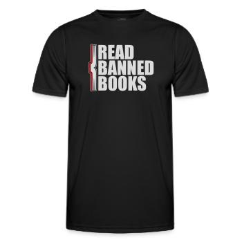 Read Banned Books Verbotene Bücher Lesen Freiheit - Men's Functional T-Shirt - black - Front - AI Model Male 178 dark (178cm)