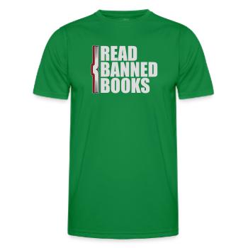 Read Banned Books Verbotene Bücher Lesen Freiheit - Men's Functional T-Shirt - kelly green - Front - AI Model Male 178 dark (178cm)