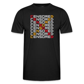 Censored Funny Statement Freedom Logo - Men's Functional T-Shirt - black - Front - AI Model Male 178 dark (178cm)