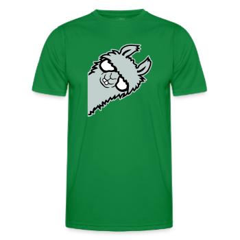 lama mentant nerd de lunettes arrogant animal drôle - T-shirt sport Homme - vert - Devant - AI Model Male 178 dark (178cm)
