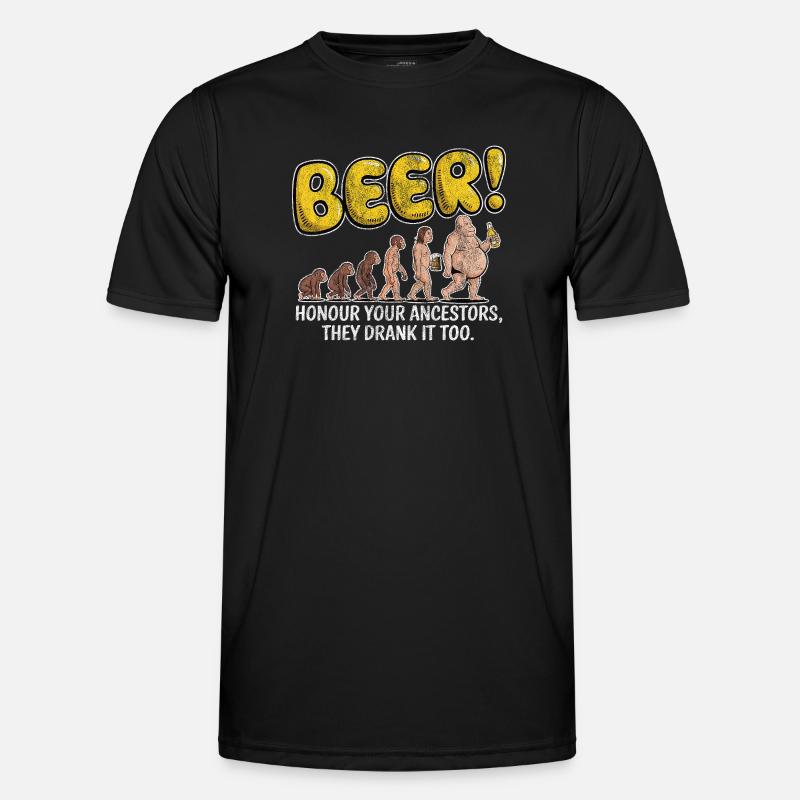 Evolution Beer Funny Witty Beer - Men's Functional T-Shirt - black