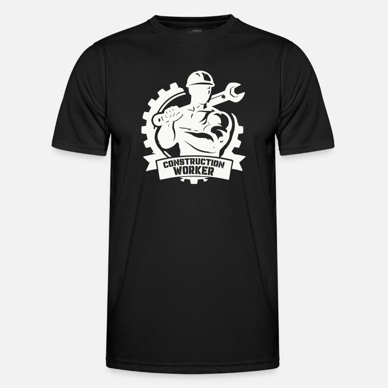 Ouvrier du bâtiment robuste avec engrenages - T-shirt sport Homme - noir