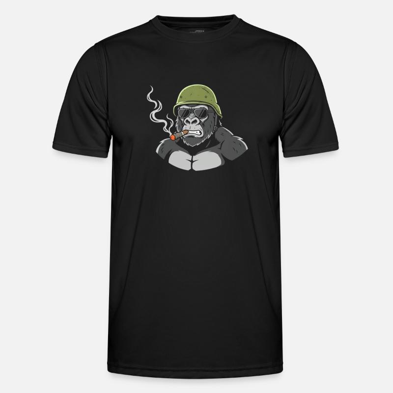 Gorilla Commando mit Zigarre Männer Funktions-T-Shirt
