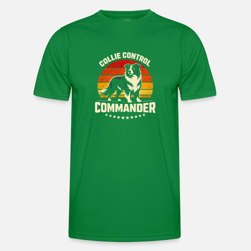 Collie Commando | Border Collie Retro Men's Functional T-Shirt