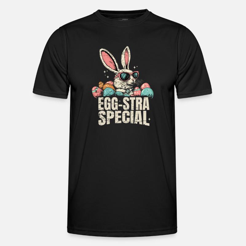 Eggsta Special Retro Bunny Easter - Men's Functional T-Shirt - black