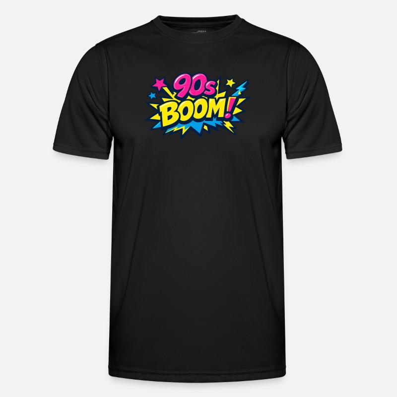 90er Boom Comic Explosion - Männer Funktions-T-Shirt - Schwarz