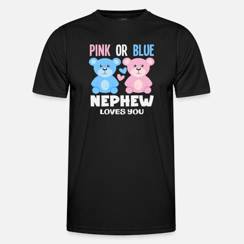 Pink Oder Blau Neffe Liebt Dich - Männer Funktions-T-Shirt - Schwarz