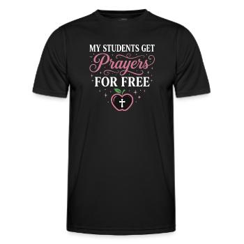 My Students Get Prayers Free Christlicher Lehrer - Männer Funktions-T-Shirt - Schwarz - Vorne - AI Model Male 178 dark (178cm)