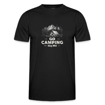 Camping Abenteuer Spruch Go Camping Stay Wild Camp - Männer Funktions-T-Shirt - Schwarz - Vorne - AI Model Male 178 dark (178cm)