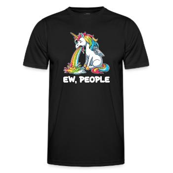 Rainbow Unicorn Spits Rainbow - Men's Functional T-Shirt - black - Front - AI Model Male 178 dark (178cm)