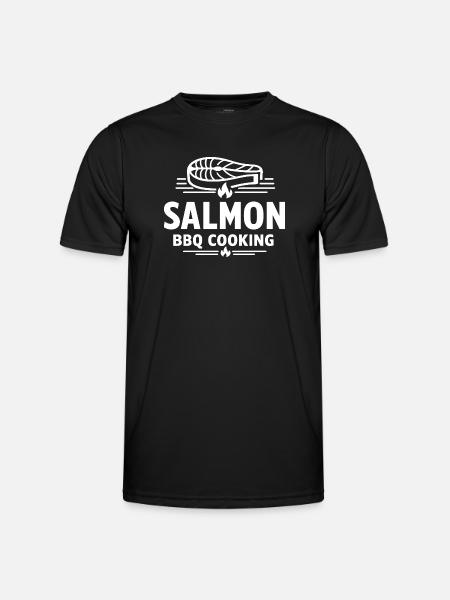 Salmon BBQ Cooking Seafood Grill - Men's Functional T-Shirt - black
