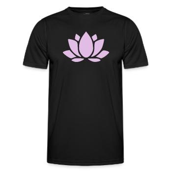 Lotus Flower Lotus Flower Violet Flower Flower Yoga - Men's Functional T-Shirt - black - Front - AI Model Male 178 dark (178cm)